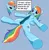 Size: 1735x1785 | Tagged: safe, artist:blackcat9119, derpibooru import, rainbow dash, anthro, pegasus, arm hooves, breasts, clothes, costume, dialogue, dialogue box, disembodied head, disguise, female, fursuit, g4, image, impersonating, jpeg, latex, latex suit, mask, masking, open zipper, ponysuit, simple background, skinsuit, smiling, solo, solo female, zipper