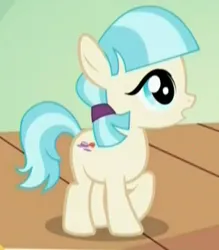 Size: 363x415 | Tagged: safe, derpibooru import, edit, edited screencap, screencap, coco pommel, pony, made in manehattan, cocobetes, cropped, cute, female, filly, foal, g4, image, png, solo