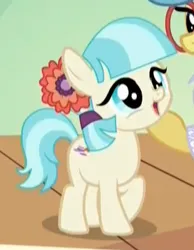 Size: 327x421 | Tagged: safe, derpibooru import, edit, edited screencap, screencap, charity kindheart, coco pommel, pony, made in manehattan, cocobetes, cute, female, filly, flower, flower in hair, foal, g4, image, png