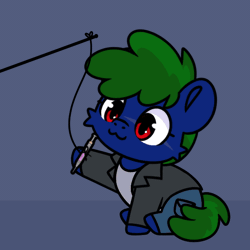 Size: 600x600 | Tagged: safe, artist:sugar morning, derpibooru import, oc, oc:four waters, unofficial characters only, earth pony, fallout equestria, :3, animated, behaving like a cat, clothes, cute, earth pony oc, gif, image, jacket, leather, leather jacket, ocbetes, painkiller, pants, scar, shirt, simple background, sitting, solo