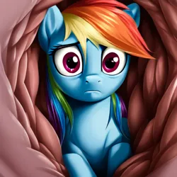 Size: 512x512 | Tagged: suggestive, ai content, derpibooru import, machine learning generated, prompter:thundy butt, rainbow dash, image, looking at you, png, vore