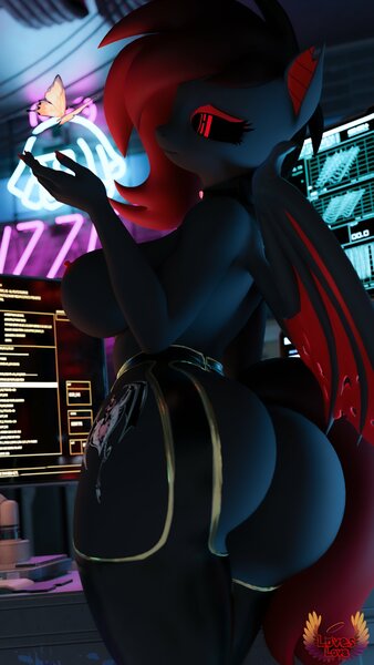 Size: 2160x3840 | Tagged: questionable, artist:loveslove, ponerpics import, ponybooru import, oc, unofficial characters only, anthro, 3d, breasts, butt, image, jpeg, nipples, nudity