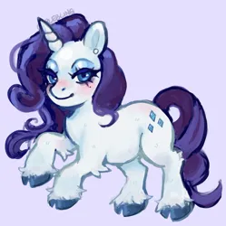 Size: 2041x2048 | Tagged: safe, artist:plebliung, derpibooru import, rarity, pony, unicorn, blue background, blue eyes, blue mane, blue tail, curly mane, curly tail, eyelashes, eyeshadow, female, flowing mane, flowing tail, g4, horn, image, jpeg, makeup, mare, pose, raised leg, rearing, signature, simple background, solo, tail, unshorn fetlocks