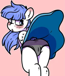 Size: 1553x1789 | Tagged: suggestive, artist:sexygoatgod, derpibooru import, oc, unofficial characters only, pegasus, pony, semi-anthro, cameltoe, clothes, commission, dress, female, image, looking back, low angle, panties, panty shot, png, rear view, skirt, solo, surprised, underwear, upskirt