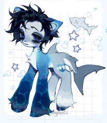 Size: 1779x2048 | Tagged: safe, artist:p0nyplanet, derpibooru import, oc, unofficial characters only, original species, pony, shark, shark pony, abstract background, chest fluff, fish tail, gills, image, jpeg, shark tail, snaggletooth, solo, tail, unshorn fetlocks