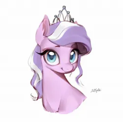 Size: 2048x2048 | Tagged: safe, artist:505p0ni, derpibooru import, diamond tiara, earth pony, pony, bust, female, filly, foal, g4, image, jewelry, jpeg, simple background, solo, tiara, white background