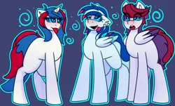 Size: 4441x2674 | Tagged: safe, artist:askhypnoswirl, derpibooru import, oc, oc:paperweight, oc:relache, oc:sarif, pegasus, pony, unicorn, horn, hypnosis, image, png