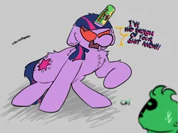 Size: 2160x1620 | Tagged: safe, artist:felixmcfurry, derpibooru import, twilight sparkle, oc, oc:anon, angry, chips, colored, duo, flat colors, food, image, png, potato chips, pringles, raised hoof, text, twilight is not amused, unamused, word 'background'for background