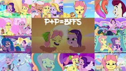 Size: 1974x1111 | Tagged: safe, derpibooru import, edit, edited screencap, editor:quoterific, screencap, alphabittle (g5), izzy moonbow, pipp petals, posey (g5), queen haven, rocky riff, g5, my little pony: tell your tale, spoiler:g5, spoiler:my little pony: tell your tale, spoiler:tyts02e13, image, jazz hooves, p + p = bffs, png