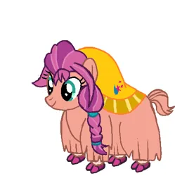 Size: 450x451 | Tagged: safe, artist:qjosh, derpibooru import, sunny starscout, earth pony, yak, g5, female, g4, image, png, simple background, solo, white background