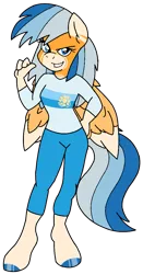 Size: 605x1158 | Tagged: safe, artist:ncolque, derpibooru import, oc, oc:sunlight mist, anthro, pegasus, pony, unguligrade anthro, blue jeans, clothes, image, long sleeved shirt, long sleeves, png, shirt, smiling