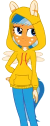 Size: 415x1039 | Tagged: safe, artist:ncolque, derpibooru import, oc, oc:sunlight mist, human, equestria girls, blue jeans, clothes, g4, hoodie, humanized, image, png, pony ears, simple background, tail, transparent background, wings