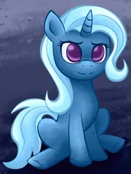 Size: 1500x2000 | Tagged: safe, derpibooru import, trixie, unicorn, digital art, horn, image, png, purple eyes, sitting