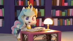 Size: 1920x1080 | Tagged: safe, derpibooru import, edit, edited screencap, screencap, princess celestia, alicorn, pony, book filled adventure, my little pony: pony life, my little pony: stop motion short, confused, cute, g4, image, png