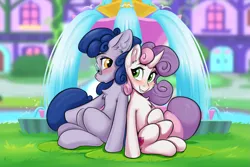 Size: 1879x1252 | Tagged: safe, artist:kittytitikitty, derpibooru import, sweetie belle, oc, earth pony, pegasus, blushing, canon x oc, image, png