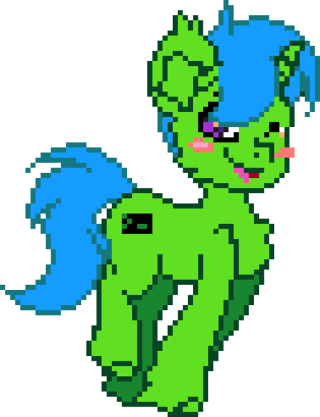 Size: 630x820 | Tagged: safe, artist:howie, artist:joeydr, derpibooru import, oc, oc:green byte, unofficial characters only, pony, unicorn, blushing, digital art, g4, horn, image, male, manepxls, pixel art, png, pxls.space, simple background, solo, stallion, transparent background