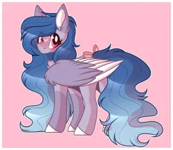 Size: 2070x1794 | Tagged: safe, artist:krypticquartz, derpibooru import, oc, unofficial characters only, pegasus, pony, bow, colored wings, female, image, mare, png, solo, tail, tail bow, two toned wings, wings