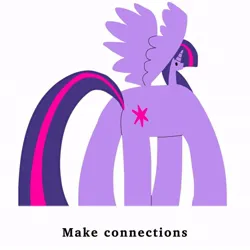 Size: 640x640 | Tagged: safe, artist:piccolocomprehensive, derpibooru import, twilight sparkle, twilight sparkle (alicorn), alicorn, pony, dot eyes, female, g4, image, jpeg, simple background, small head, solo, spread wings, thick legs, ugly corporate art style, white background, wings