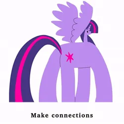 Size: 640x640 | Tagged: safe, artist:piccolocomprehensive, derpibooru import, twilight sparkle, twilight sparkle (alicorn), alicorn, pony, corporate art style, corporate memphis, dot eyes, female, g4, image, jpeg, simple background, small head, solo, spread wings, thick legs, white background, wings