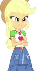 Size: 1301x2520 | Tagged: safe, derpibooru import, edit, edited screencap, editor:homersimpson1983, screencap, applejack, human, applejack's hat, background removed, cowboy hat, female, freckles, g4, hat, image, not a vector, png, smiling, solo