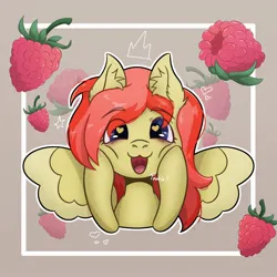 Size: 1600x1600 | Tagged: safe, artist:artsypaws, derpibooru import, oc, oc:jay mihay, unofficial characters only, pony, crown, derpibooru exclusive, ear fluff, heart, hooves, image, jewelry, jpeg, looking at you, male, male oc, open mouth, profile picture, raised hoof, raspberry, regalia, smiling, smiling at you, solo, solo male, spread wings, stallion, stars, tongue out, uvula, wings