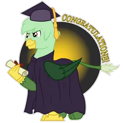 Size: 9216x9216 | Tagged: safe, artist:gregory-the-griffon, derpibooru import, oc, oc:gregory griffin, unofficial characters only, gryphon, absurd resolution, congratulations, diploma, graduation, graduation cap, griffon oc, hat, image, male, png, simple background, smiling, smirk, solo, transparent background