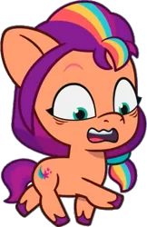 Size: 429x664 | Tagged: safe, derpibooru import, edit, edited screencap, editor:pascalmulokozi2, screencap, sunny starscout, pony, g5, my little pony: tell your tale, spoiler:g5, spoiler:my little pony: tell your tale, spoiler:tyts02e11, background removed, female, filly, filly sunny starscout, foal, image, mane stripe sunny, not a vector, png, solo, written in the starscouts, younger