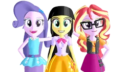 Size: 1280x720 | Tagged: safe, derpibooru import, sci-twi, sunset shimmer, twilight sparkle, twilight sparkle (alicorn), alicorn, equestria girls, clothes, cosplay, costume, g4, grin, image, my little pony equestria girls: better together, png, smiling, twolight