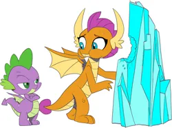 Size: 3750x2793 | Tagged: colorist needed, editor needed, source needed, safe, artist:rated-r-ponystar, color edit, edit, smolder, spike, colored, image, png, simple background, white background