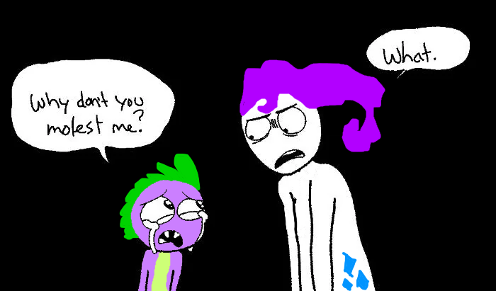 Size: 700x411 | Tagged: suggestive, derpibooru import, rarity, spike, dragon, pony, unicorn, abuse, concerned, crying, female, horn, image, is this accurate?, male, meme, png, rarity is not amused, spike is not amused, spikeabuse, straight, unamused, wtf