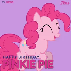 Size: 2160x2160 | Tagged: safe, artist:zslnews, derpibooru import, pinkie pie, earth pony, pony, eyes closed, female, g4, happy birthday, image, jpeg