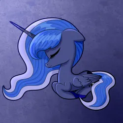Size: 1600x1600 | Tagged: safe, artist:scandianon, derpibooru import, princess luna, alicorn, pony, eyes closed, female, image, lying down, mare, png, pony loaf, prone