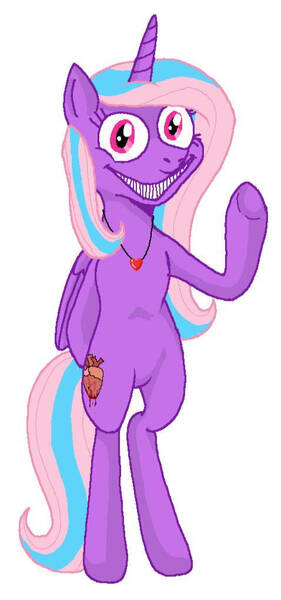 Size: 478x1019 | Tagged: safe, artist:moondeer1616, derpibooru import, oc, oc:heart sparkle, unofficial characters only, alicorn, pony, .mov, creepy, creepy smile, female, heart necklace, image, jewelry, jpeg, mare, necklace, pony.mov, simple background, smiling, waving, waving at you, white background