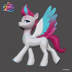 Size: 1440x1440 | Tagged: safe, artist:borja l-galiano, derpibooru import, official, part of a set, zipp storm, pegasus, pony, g5, my little pony: a new generation, 3d, colored wings, concave belly, concept art, eyebrows, female, fit, frown, gray background, hasbro, hooves, image, jpeg, lidded eyes, looking at you, looking down, looking down at you, mare, multicolored wings, my little pony logo, peytral, raised eyebrow, side view, simple background, slender, solo, spread wings, strutting, thin, unamused, wings, zipp storm is not amused