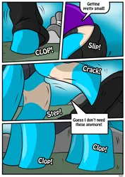 Size: 1614x2283 | Tagged: safe, artist:rex-equinox, derpibooru import, oc, unofficial characters only, changedling, changeling, human, comic, hooves, human to changeling, image, male, png, solo, speech bubble, transformation