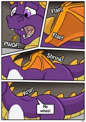 Size: 2480x3507 | Tagged: safe, artist:rex-equinox, derpibooru import, rarity, dragon, pony, character to character, comic, dragon to pony, high res, image, png, solo, speech bubble, spyro the dragon, spyro the dragon (series), transformation