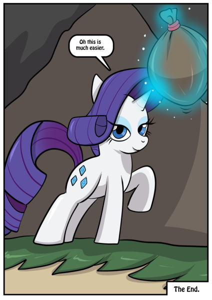 Size: 2480x3507 | Tagged: safe, artist:rex-equinox, derpibooru import, rarity, pony, unicorn, bag, character to character, comic, dragon to pony, female, glow, glowing horn, high res, horn, image, levitation, magic, mare, png, raised hoof, solo, speech bubble, spyro the dragon, spyro the dragon (series), telekinesis