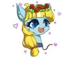 Size: 2732x2048 | Tagged: safe, alternate version, artist:tinybenz, derpibooru import, oc, oc:phileek, unofficial characters only, pegasus, collar, cute, cute little fangs, fangs, floral head wreath, flower, flower in hair, image, pegasus oc, png, simple background, transparent background, wings