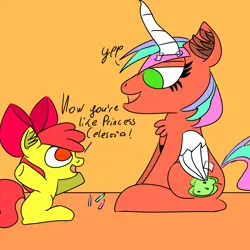 Size: 1500x1500 | Tagged: safe, artist:icycrymelon, derpibooru import, apple bloom, big macintosh, earth pony, pony, beauty mark, brother and sister, crayon, dialogue, duo, female, filly, foal, g4, happy, horn, image, male, png, siblings, sitting, smiling, wings, younger