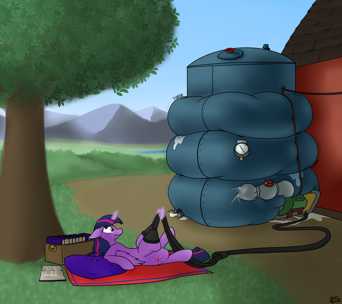 Size: 3600x3200 | Tagged: questionable, artist:the-furry-railfan, derpibooru import, part of a set, twilight sparkle, twilight sparkle (alicorn), alicorn, pony, barn, big crotchboobs, blanket, book, commission, crotchboobs, farm, funny porn, hose, huge crotchboobs, image, inflation, leaking, leaking milk, magic, malfunction, milking machine, mountain, mountain range, nudity, onomatopoeia, outdoors, panic, pillow, png, pump, sequence, sweet apple acres, tank (container), telekinesis, tree, valve, wide eyes