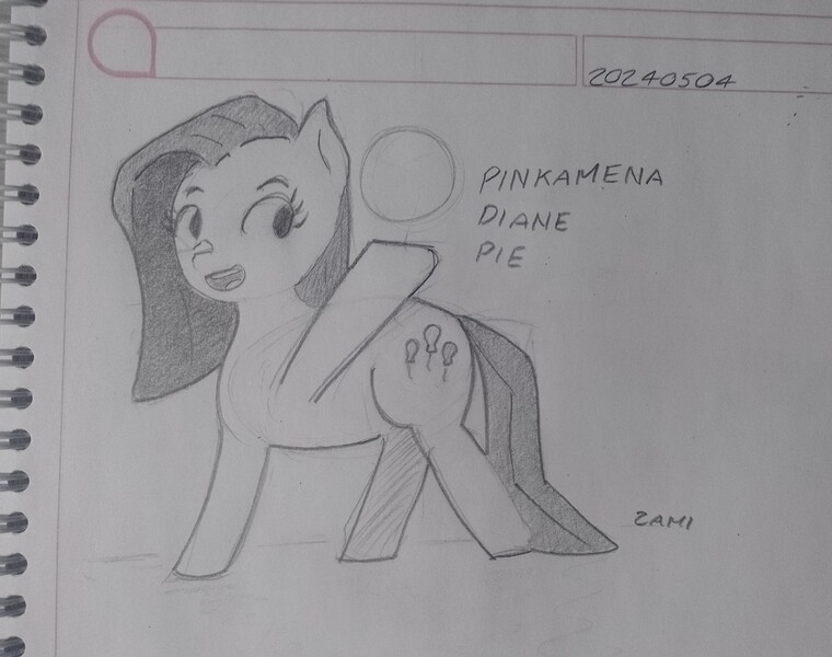 Size: 7099x5608 | Tagged: safe, derpibooru import, pinkie pie, earth pony, cute, image, jpeg, pencil drawing, pinkamena diane pie, sketch, solo, traditional art