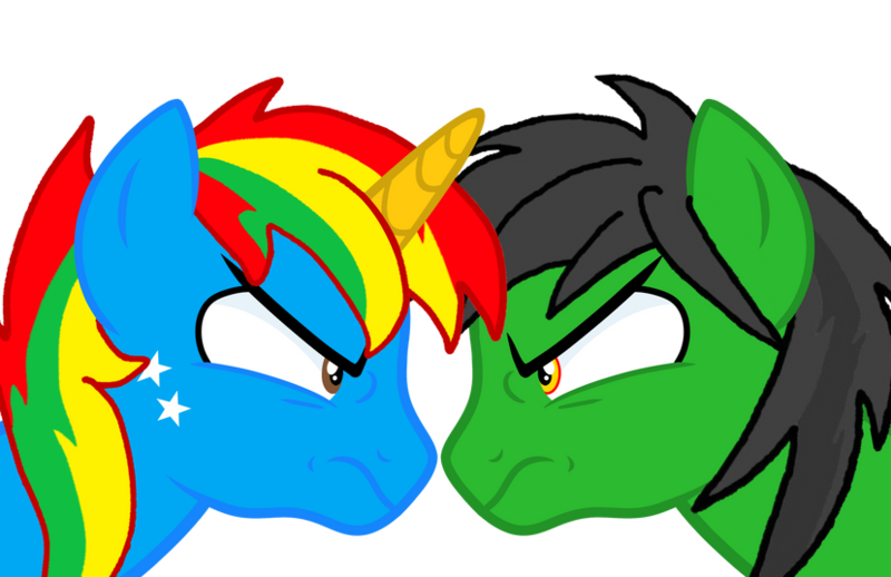 Size: 828x536 | Tagged: safe, artist:shieldwingarmorofgod, derpibooru import, oc, oc:shield wing, oc:star armour, alicorn, pegasus, angry, image, male, png, simple background, stare, transparent background
