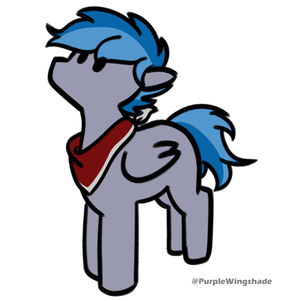Size: 3000x3000 | Tagged: safe, artist:purple wingshade, derpibooru import, oc, oc:silver sky, unofficial characters only, pegasus, pony, bandana, cute, high res, image, male, png, simple background, stallion, transparent background