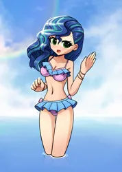 Size: 2508x3528 | Tagged: safe, artist:howxu, derpibooru import, human, g5, alternate hairstyle, clothes, commission, cute, humanized, image, light skin, misty brightdawn, png, sweet dreams fuel, swimsuit