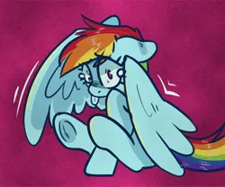 Size: 3000x2500 | Tagged: safe, artist:goshhhh, derpibooru import, rainbow dash, pegasus, pony, eye clipping through hair, female, g4, high res, image, jpeg, looking at you, mare, signature, sitting, solo, teary eyes, trembling, underhoof, wide eyes, wings