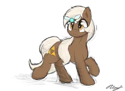 Size: 1058x776 | Tagged: safe, artist:ricy, ponerpics import, ponified, earth pony, fairy, pony, cutie mark, epona, female, image, mare, png, raised hoof, sketch, the legend of zelda