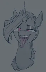 Size: 600x950 | Tagged: safe, artist:stray prey, derpibooru import, oc, oc:acidia, unofficial characters only, pony, unicorn, horn, image, kitchen eyes, mawshot, open mouth, png, solo, throat, tongue out, unicorn oc, uvula