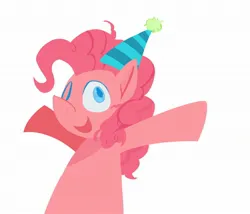 Size: 2048x1752 | Tagged: safe, artist:startrixfan, derpibooru import, pinkie pie, earth pony, pony, female, g4, hat, image, jpeg, mare, one eye closed, party hat, simple background, solo, white background, wink