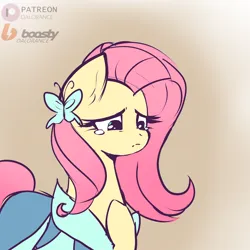 Size: 4000x4000 | Tagged: safe, artist:xjenn9, derpibooru import, fluttershy, pony, clothes, crying, dress, image, png, sketch, solo, teary eyes