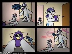 Size: 2160x1620 | Tagged: safe, artist:felixmcfurry, derpibooru import, rarity, sweetie belle, anthro, comic, duo, furbies being furbies, furby, humor, image, png